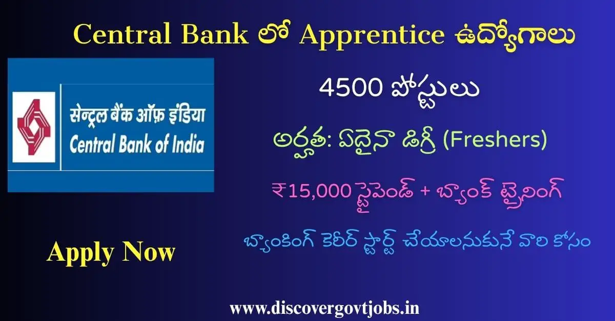 Central Bank of India Apprentice Recruitment 2025